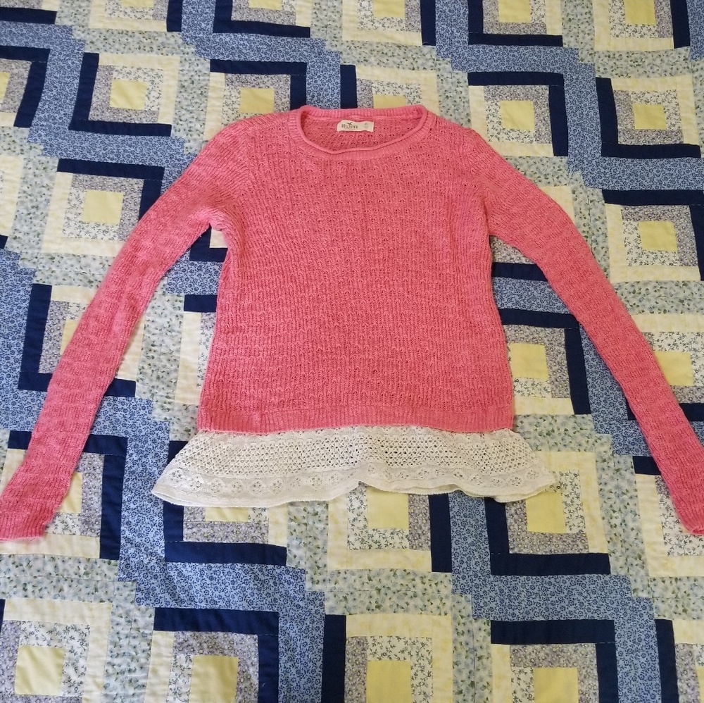 Hollister Sweater With Lace Bottom